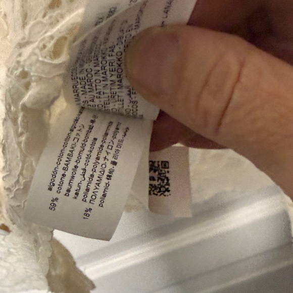 Zara Cream Lace Button-Down Shirt. NWOT - Picture 6 of 6